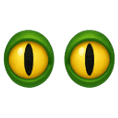 Green dinosaur eyes illustration